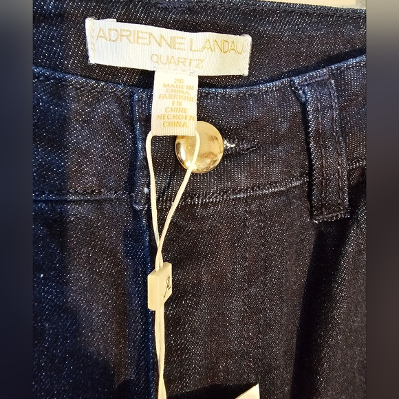 Adrienne Landau Quarts High Waist Boot Cut Jeans NWT Black Iris - Picture 4 of 7